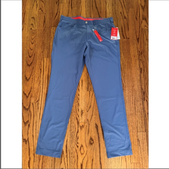 Redvanly NWT Pants Mens LARGE Kent Pull-on Blue Horizon Golf Golfing Golfer - Picture 1 of 5